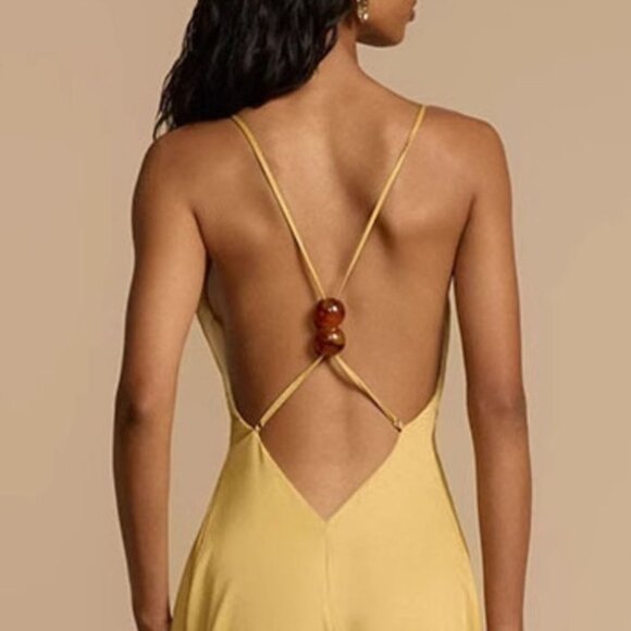 Deep V-Neck Maxi Dress | Formal Sleeveless Open Back Dress - Picture 8 of 9